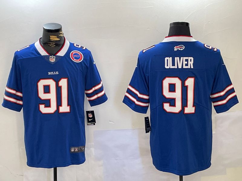 Men Buffalo Bills #91 Oliver Blue 2024 Nike Vapor Limited NFL Jersey->new england patriots->NFL Jersey